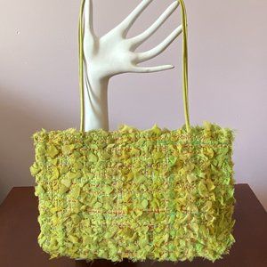 Loom Weaved Shoulder Purse, Hand Crafted, Green, Women's, Unique Accessory